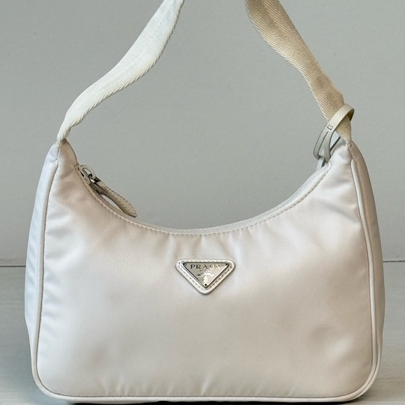 PRADA Tessuto Nylon Mini Re-Edition 2000 Bag White - Picture 1 of 6